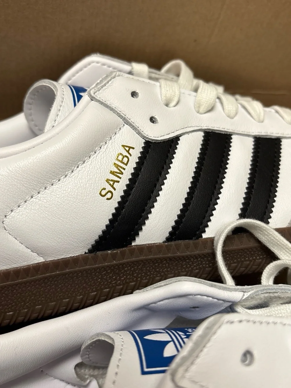adidas White and Black Samba OG Retro Sneakers